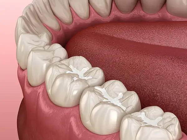 3D model of a dental filling at Capitol Square Dental 